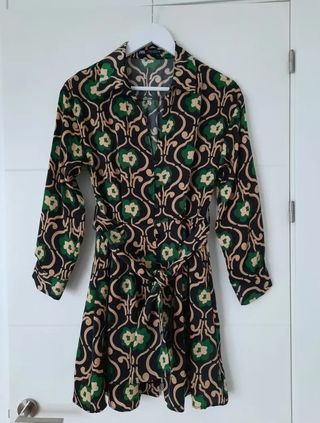 Vestido Zara estampado floral verde
