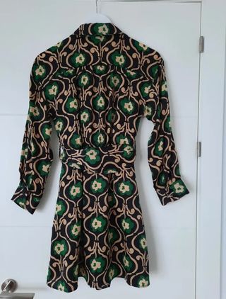 Vestido Zara estampado floral verde