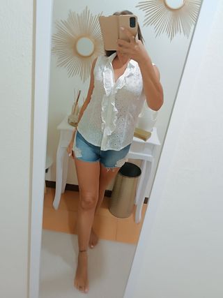 Camicia donna Van Laack bianca smanicata