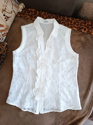 Camicia donna Van Laack bianca smanicata