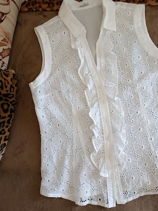 Camicia donna Van Laack bianca smanicata