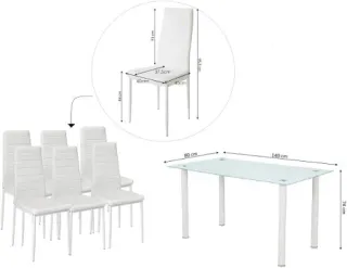 Mesa Negra con 6 o 4 Sillas