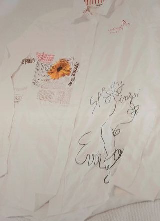 Camisa Desigual Patchwork Message Blanca