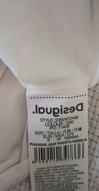 Camisa Desigual Patchwork Message Blanca