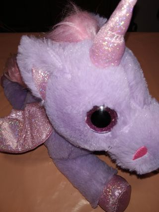 Peluche unicornio morado y rosa