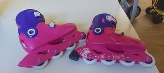 Patines infantiles rosas y morados