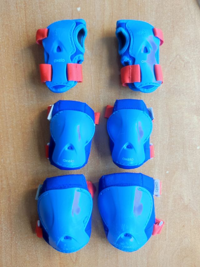 Protecciones Patinaje Oxelo Azul y Rojo