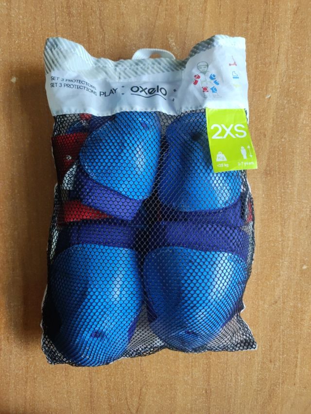Protecciones Patinaje Oxelo Azul y Rojo
