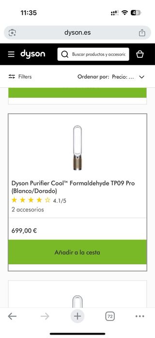 Purificador de aire Dyson