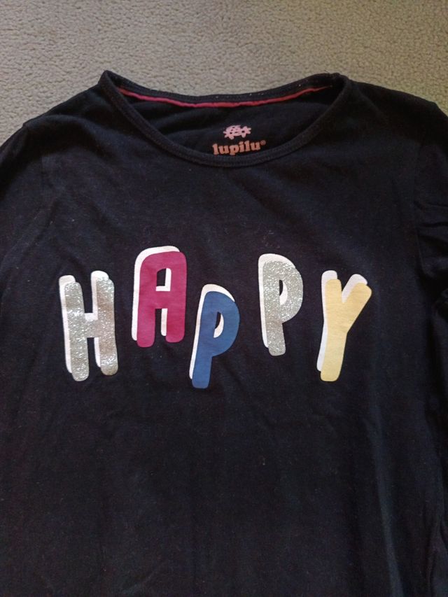Camiseta niña manga larga Happy