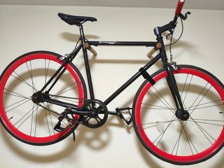 Bicicleta Fixie marca Dunlop Negra y Roja