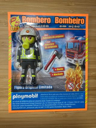 Playmobil Bombero con máscara. En blíster.