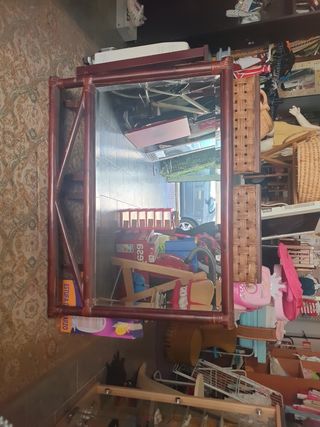 Espejo Grande Madera y Mimbre 120x90cm