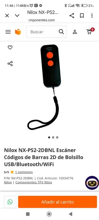 LECTOR DE CODIGOS.Escaner de mano Nilox