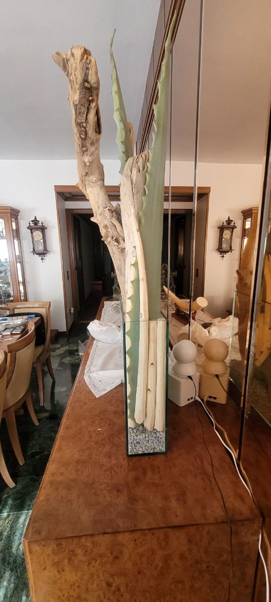 Jarrón Cristal Decoración Plantas Artificiales