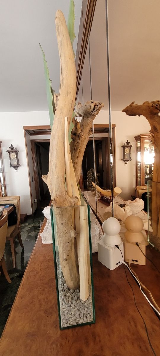 Jarrón Cristal Decoración Plantas Artificiales