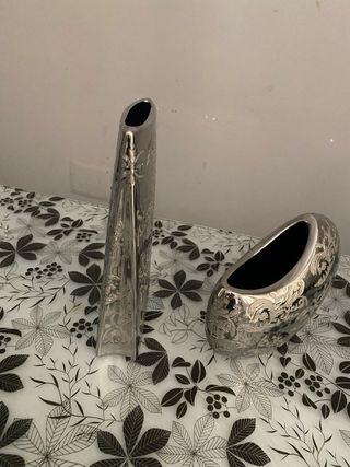 Set 2 Vasi Argentati Decorati