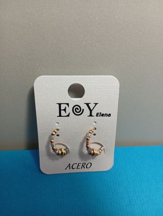 Pendientes Eoy Elena Acero Dorados y Plateados