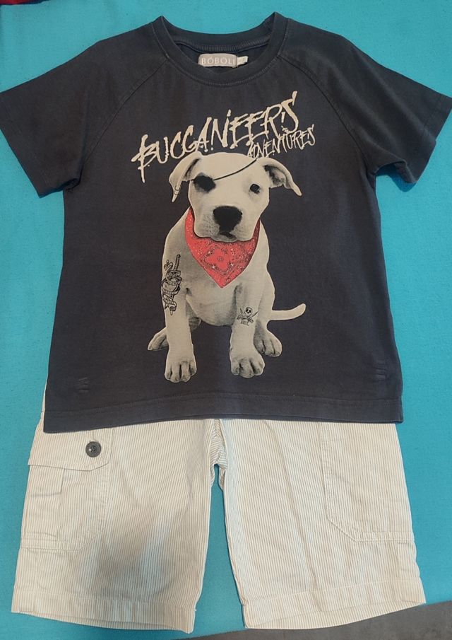 Conjunto Boboli camiseta perro pirata y bermuda