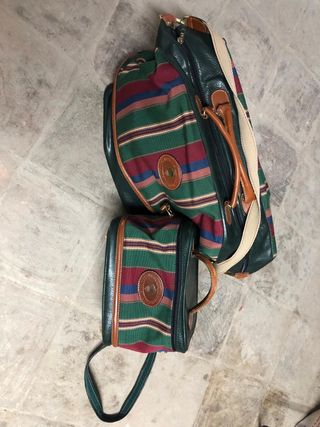 Maleta Vintage Rayas Verde Multicolor