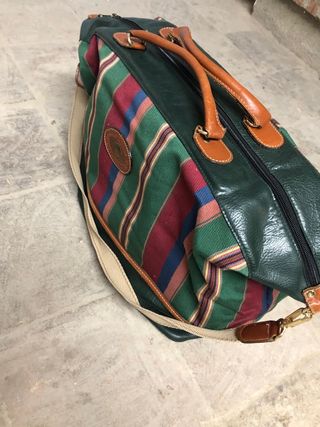 Maleta Vintage Rayas Verde Multicolor