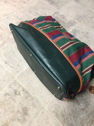 Maleta Vintage Rayas Verde Multicolor