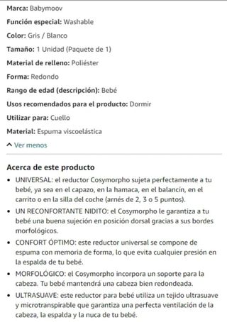 Reductor Bebé Babymoov Cosymorpho Gris.Como nuevo.