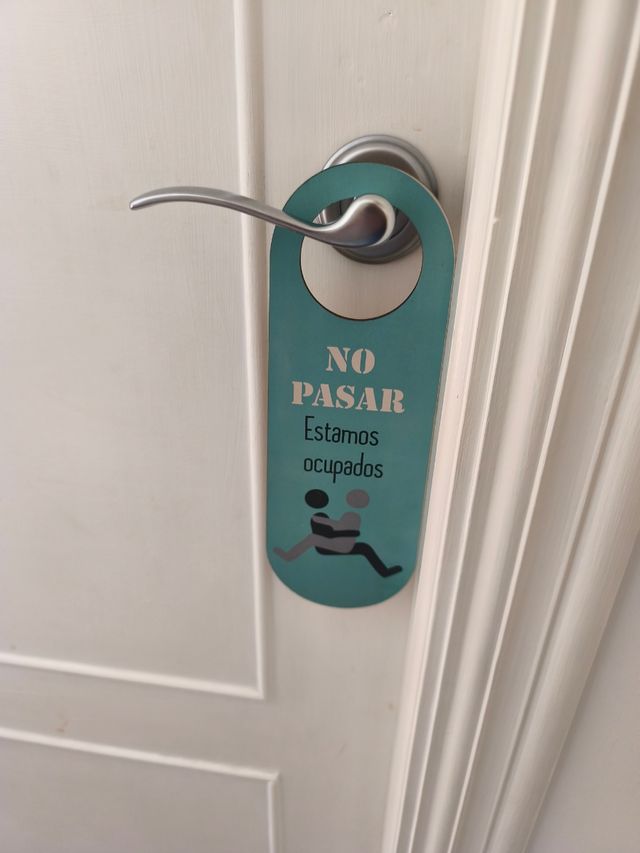 Cartel No Pasar para picaporte