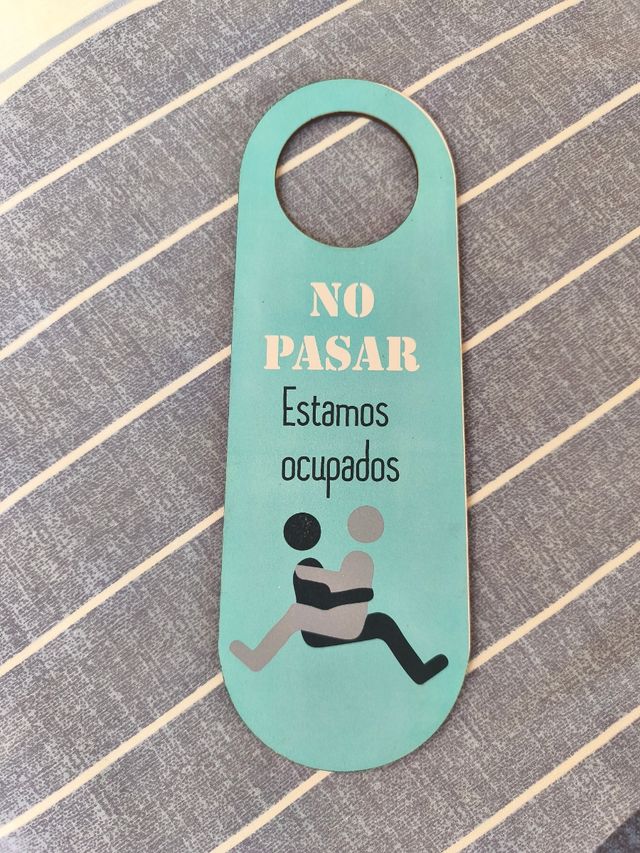Cartel No Pasar para picaporte