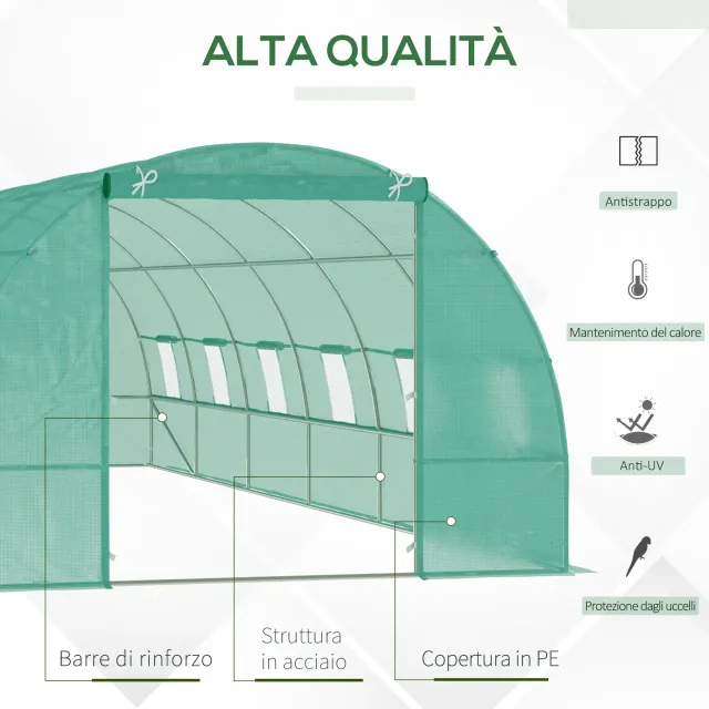 Serra da Giardino con Porta Avvolgibile e 12 Fine