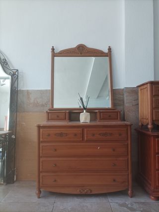 Cómoda Tocador Madera con Espejo