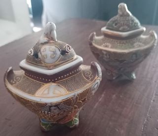 3 Incensarios Japoneses Pintados a Mano
