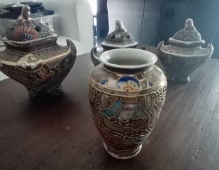 3 Incensarios Japoneses Pintados a Mano