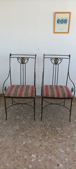 Juego de 2 Sillas de Hierro Forjado