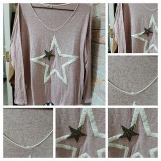 Jersey rosa Made in Italy con estrella