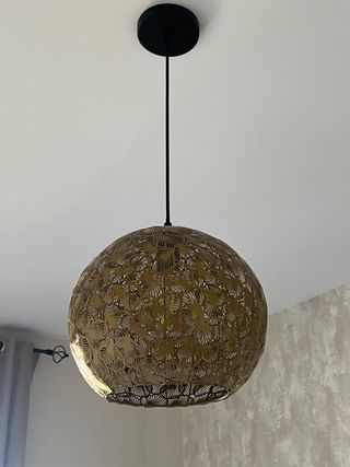 Lámpara de techo dorada bronce
