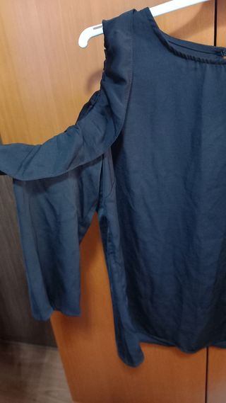 Camisa negra manga larga Kiabi Talla M