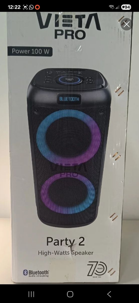 Altavoz Vieta Party 2 Bluetooth 100W