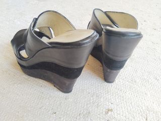 Sandalias de cuña Farrutx de piel negra