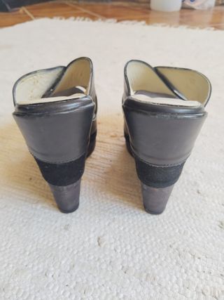 Sandalias de cuña Farrutx de piel negra