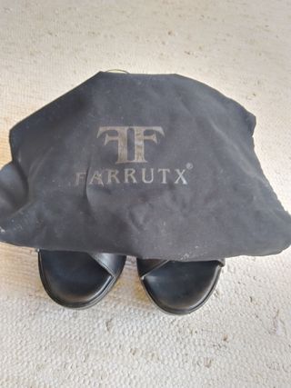 Sandalias de cuña Farrutx de piel negra