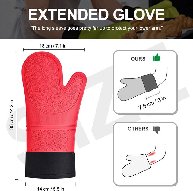 Dos guantes de silicona para horno