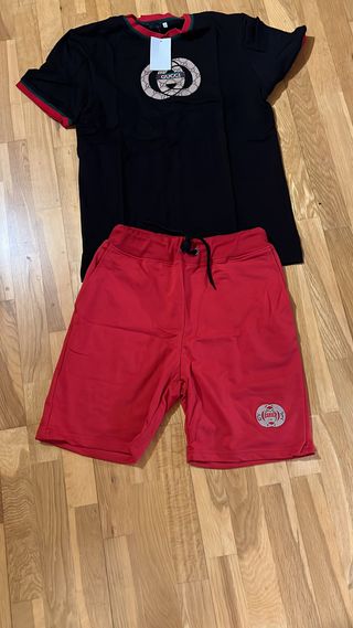 Conjunto Gucci Hombre Negro y Rojo