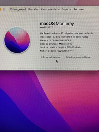 MacBook Pro Retina 2015 Plata
