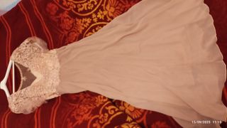 Vestido rosa elegante para dama de honor