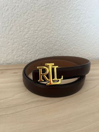 Cinturón Ralph Lauren Marrón Hebilla Dorada RL