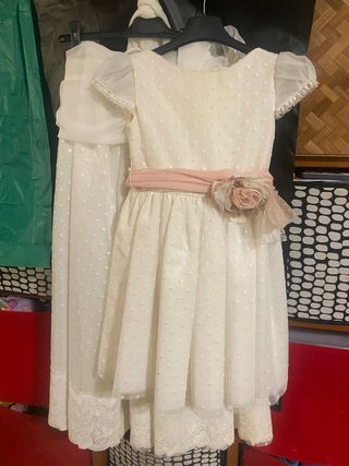 Vestido Comunión/Fiesta Blanco con Flores