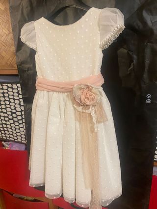 Vestido Comunión/Fiesta Blanco con Flores