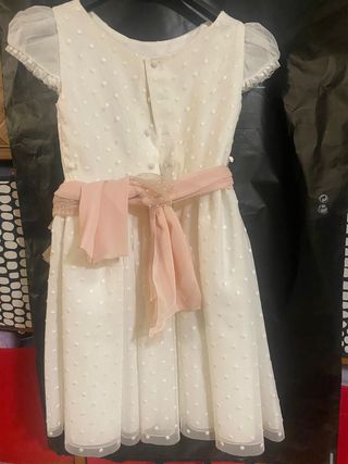 Vestido Comunión/Fiesta Blanco con Flores