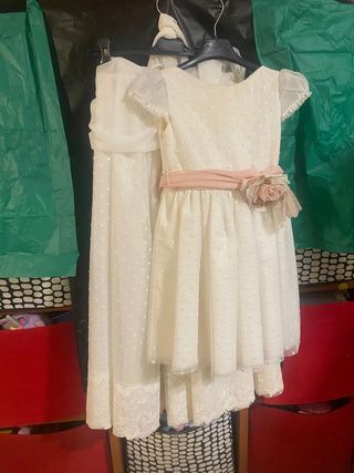 Vestido Comunión/Fiesta Blanco con Flores